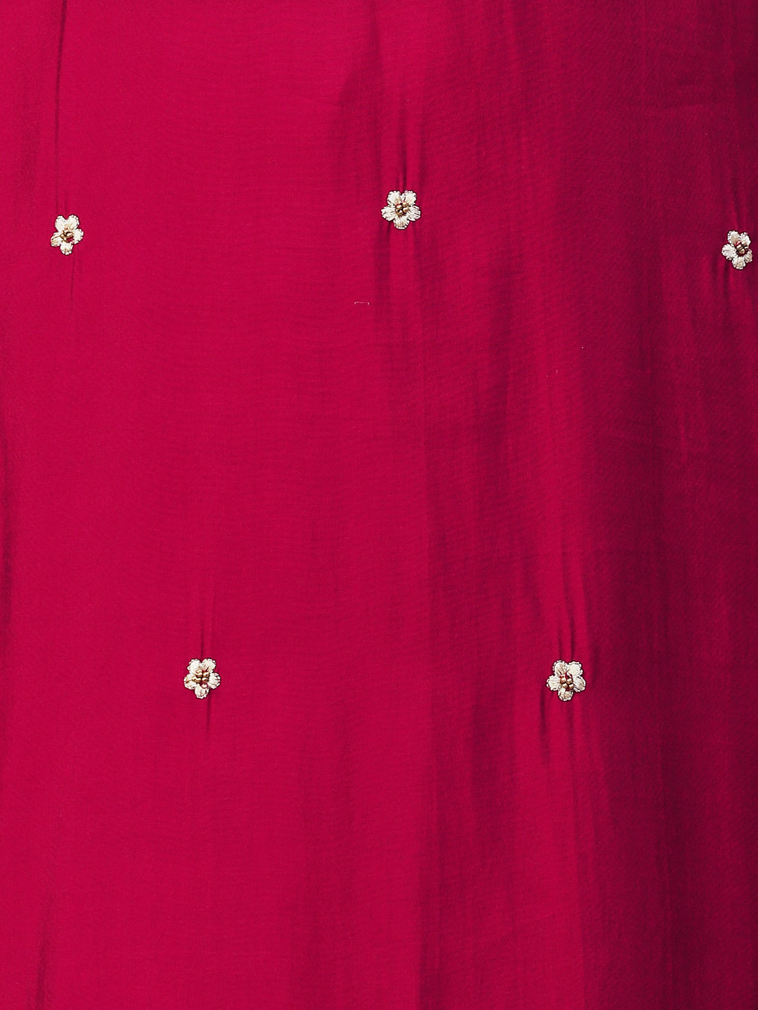 Solid Resham & Beads Embroidered Kurta - Red