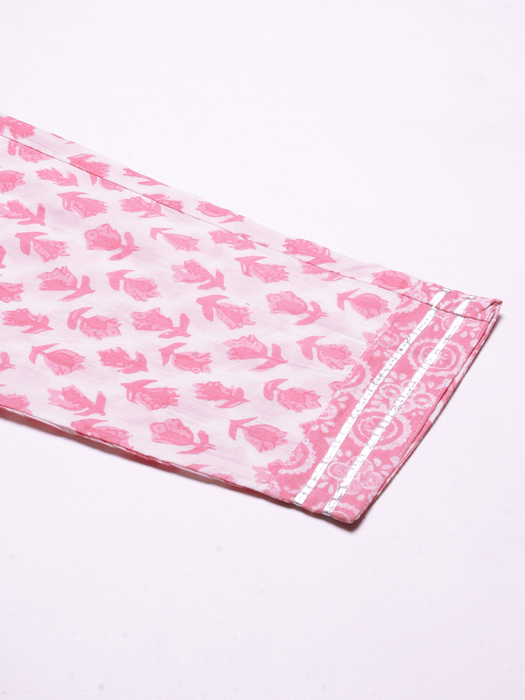 Ethnic Printed Straight Fit Kurta with Pant - Pink
