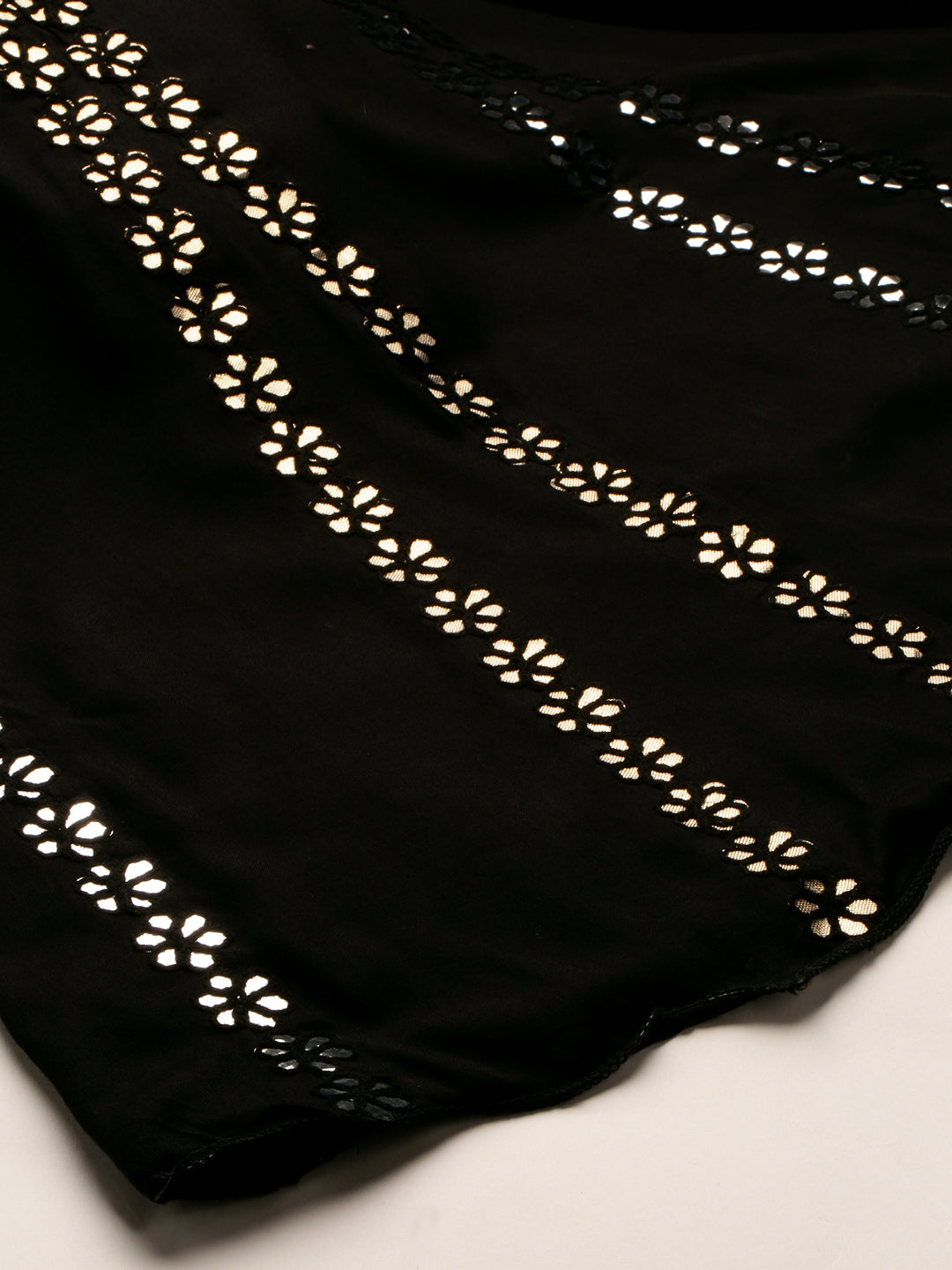 Ethnic Flared Palazzo with Gota Patti Embroidery - Black