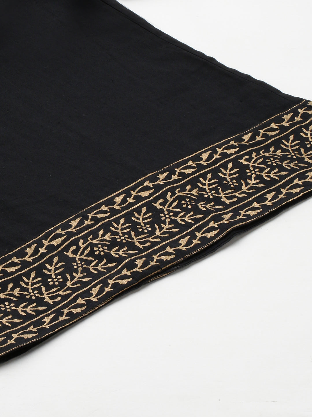 Ethnic Foil Printed Flared Palazzo - Black