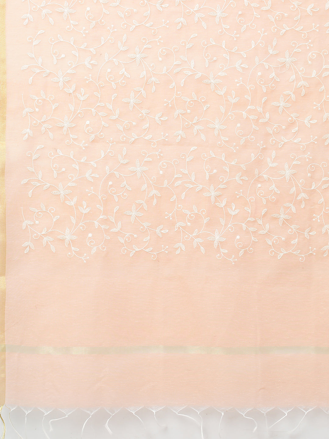 Ethnic Embroidered Straight Kurta with Dupatta - Peach