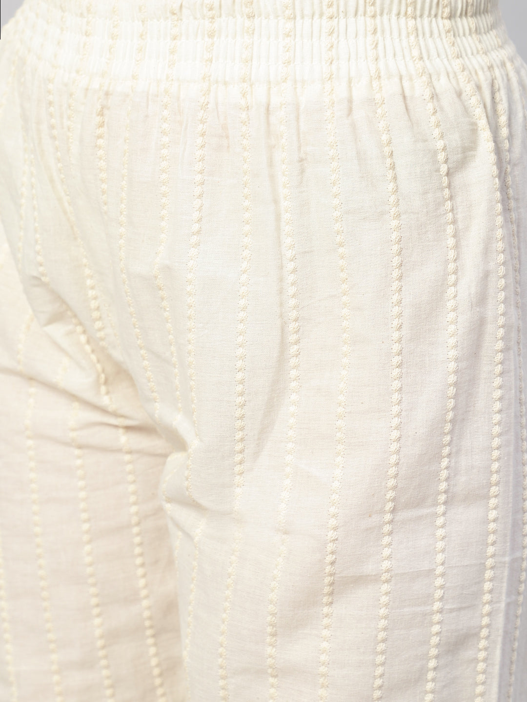 Ethnic Printed & Embroidered Straight Fit Kurta with Pants - Peach