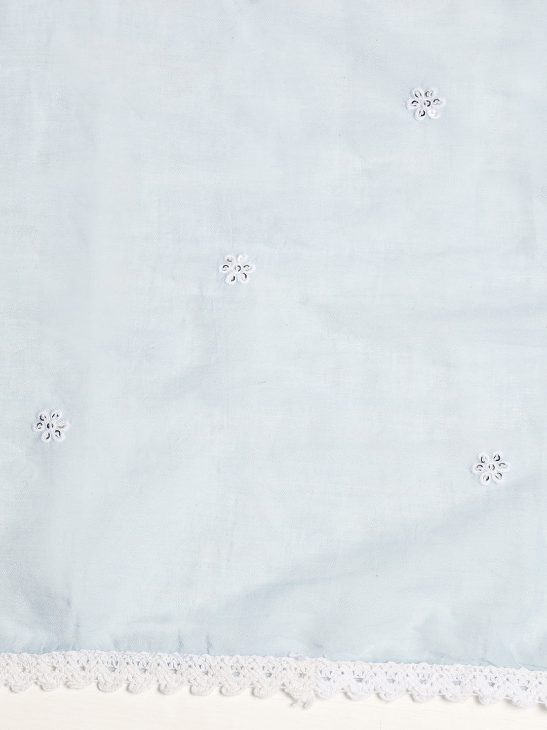 Ethnic Embroidered Straight Kurta with Pants & Dupatta - Powder Blue