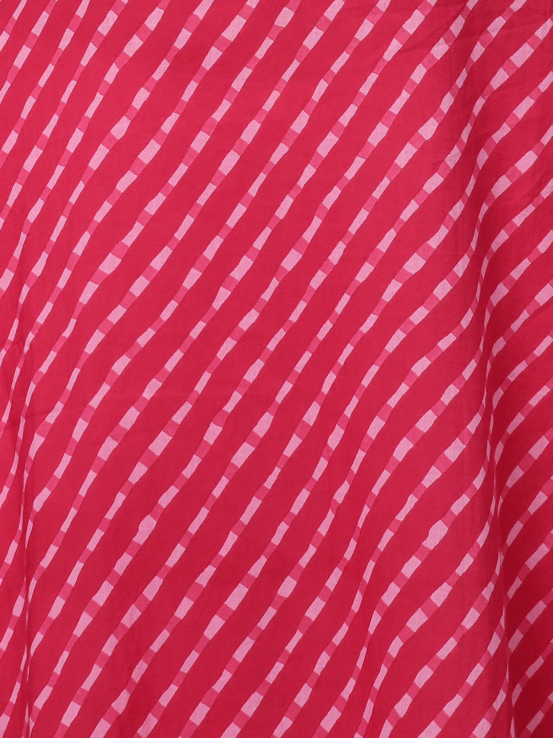 Leheriya Printed & Sequin Embroidered Straight Fit Kurta - Hot Pink