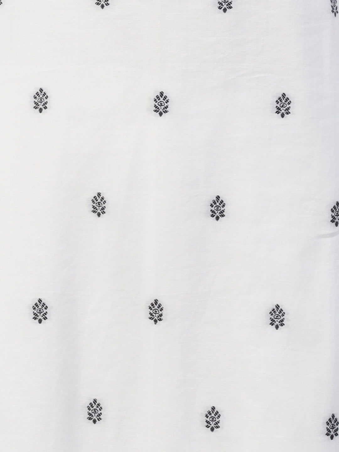 Ethnic Woven Straight Fit Kurta with Palazzo & Dupatta - White