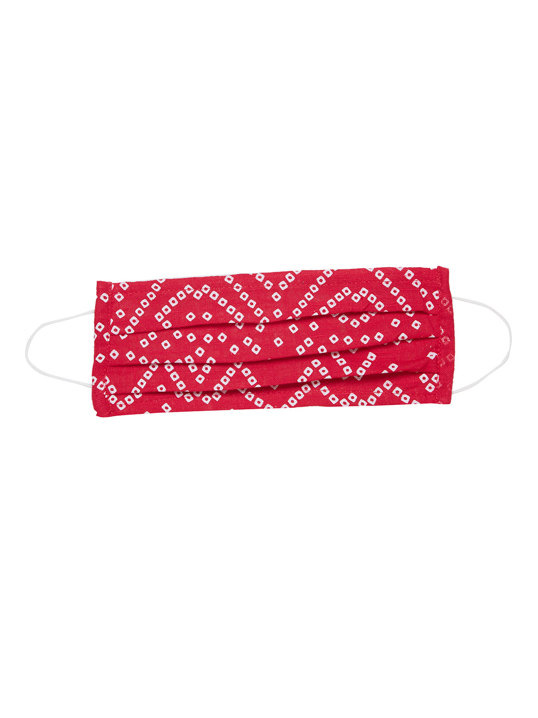 Bandhani printed Kurta, solid palazzo with mask - Pink