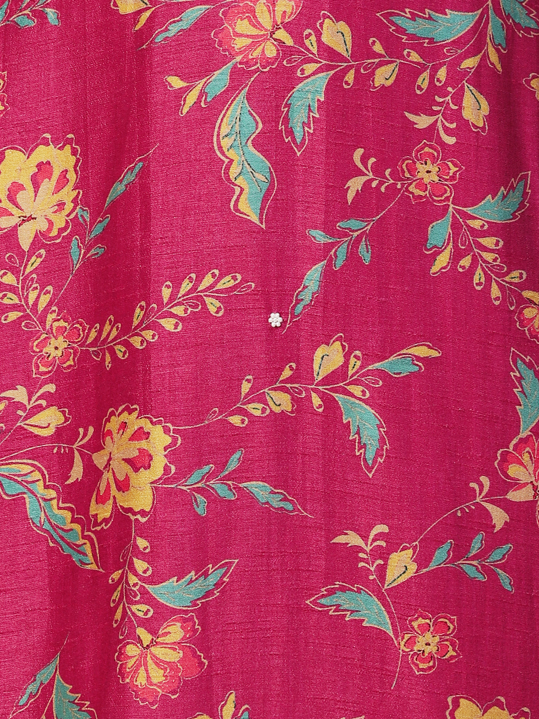 Floral Printed & Hand Embroidered Straight Fit Kurta with Pant & Dupatta - Pink