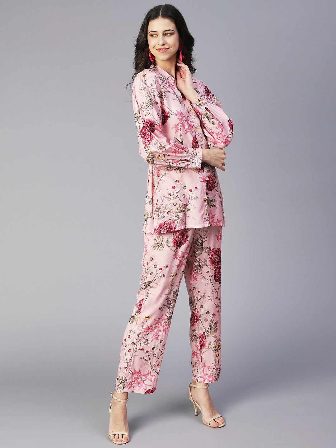 Floral Printed Co-ord Set - Pink