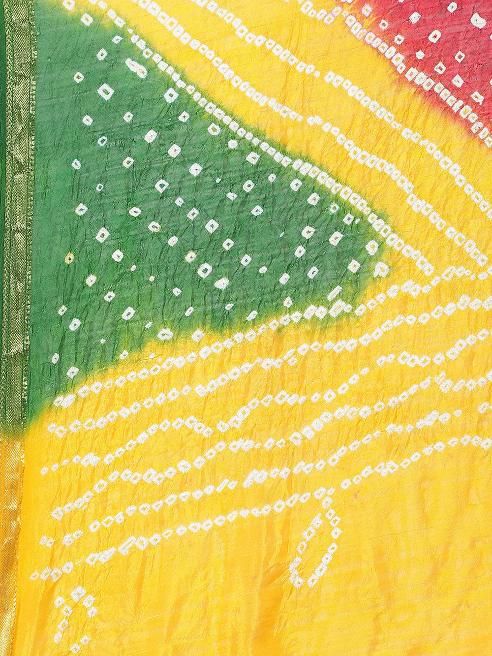 Mustard Bandhani Tie-Dye Shantoon Dupatta For Women