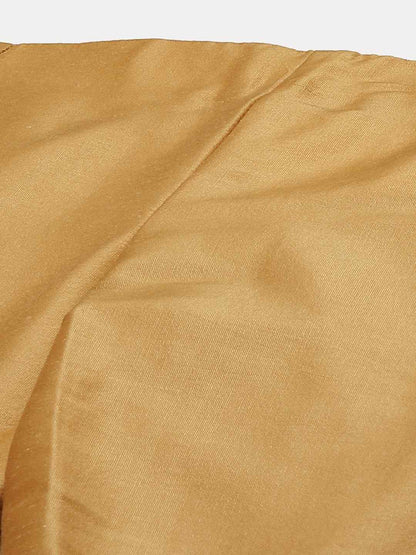 Gold Poly Silk Solid Straight Pants