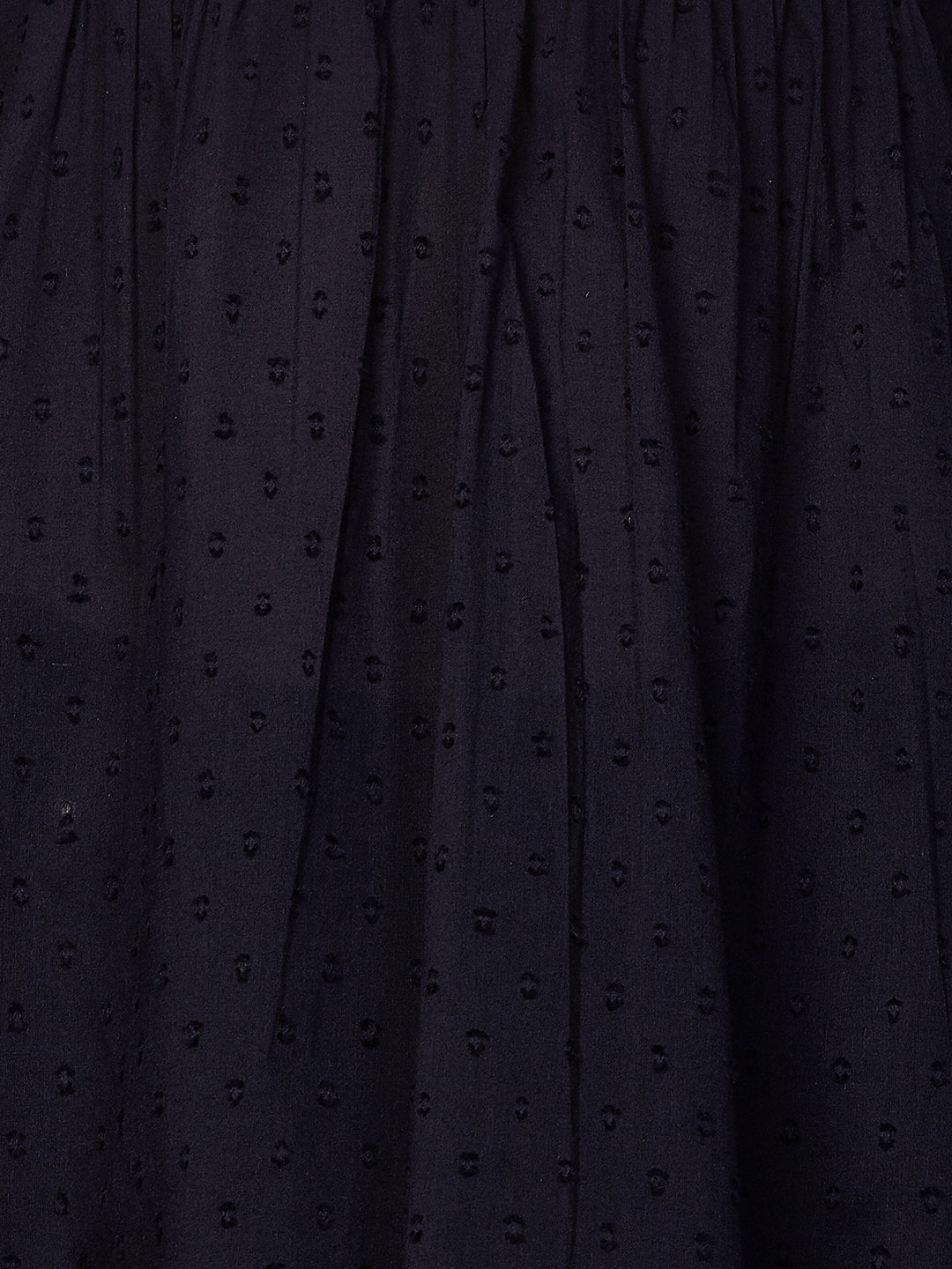 Solid Mirror & Resham Embroidered Short Kurti - Navy Blue