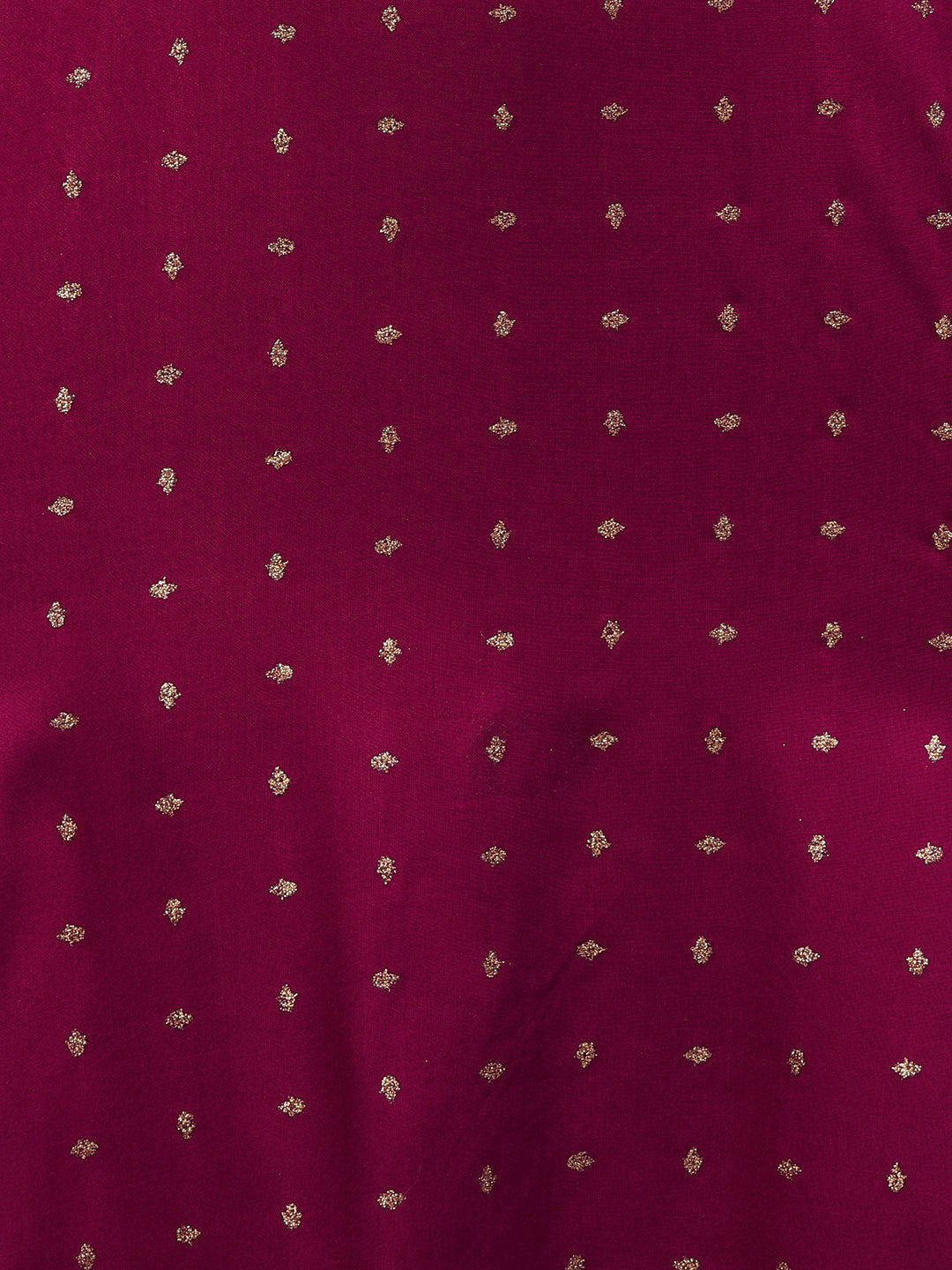 Foil Printed & Zari Embroidered Straight Kurta - Wine