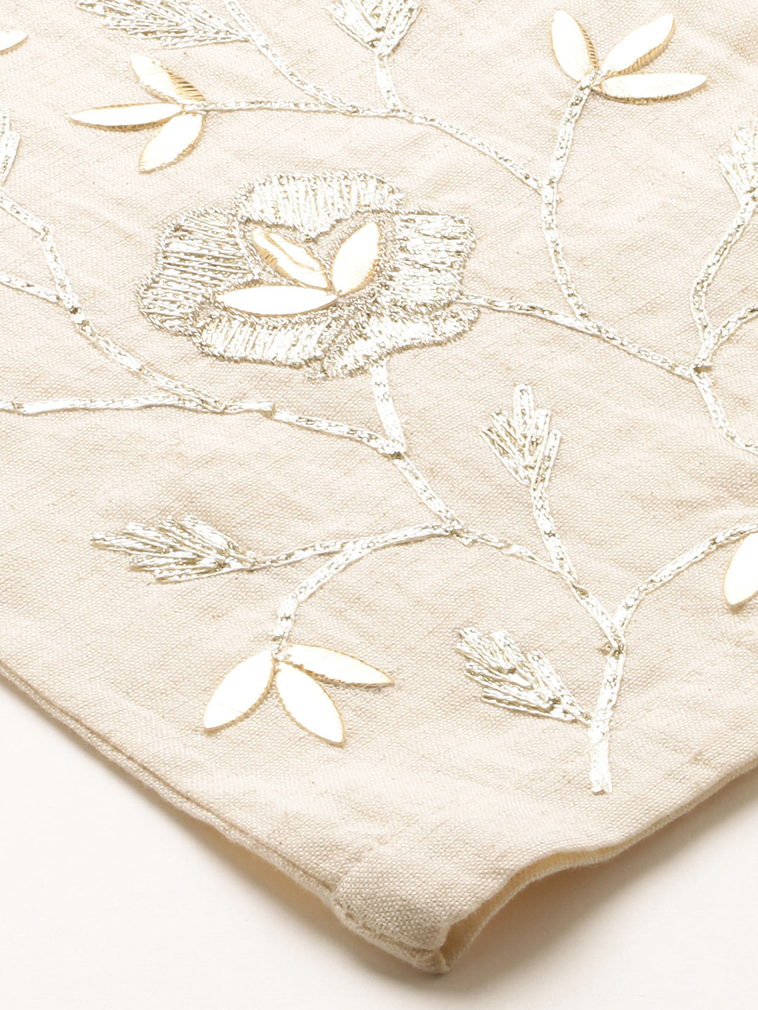 Gota Embroidered Ankle Pant - Off White