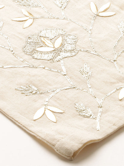 Gota Embroidered Ankle Pant - Off White