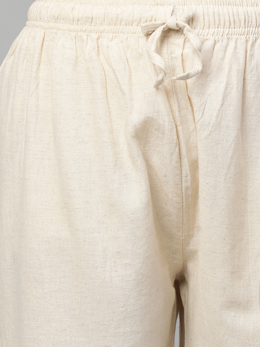 Zari & Thread Embroidered Ankle Pant - Off White