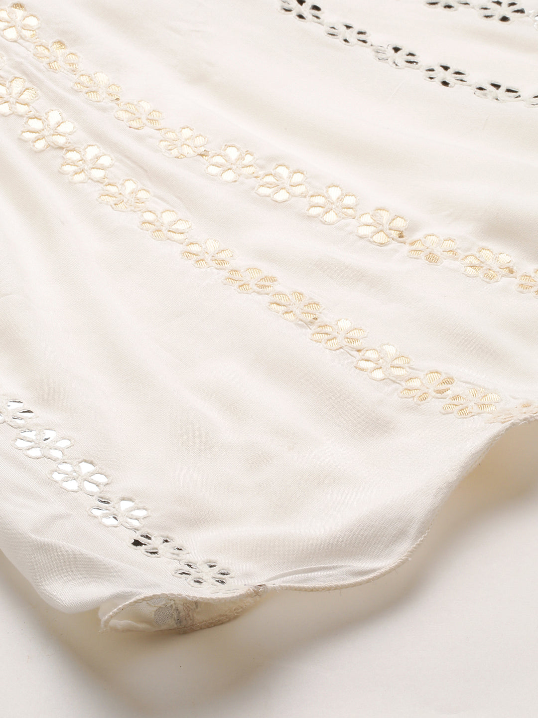 Ethnic Flared Palazzo With Gota Patti Embroidery – Ivory