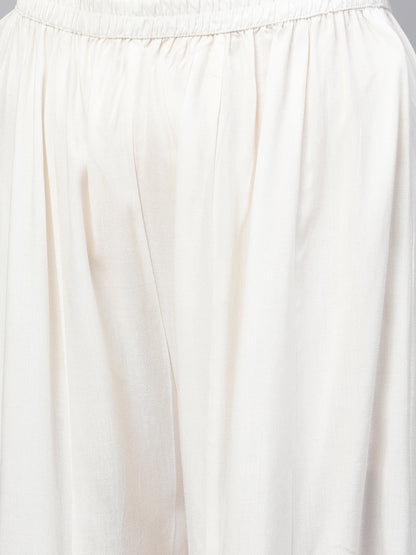 Ethnic Flared Palazzo With Gota Patti Embroidery – Ivory