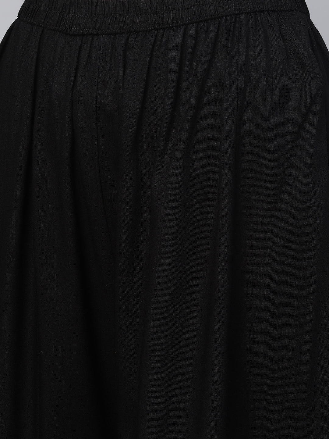 Ethnic Flared Palazzo with Gota Patti Embroidery - Black