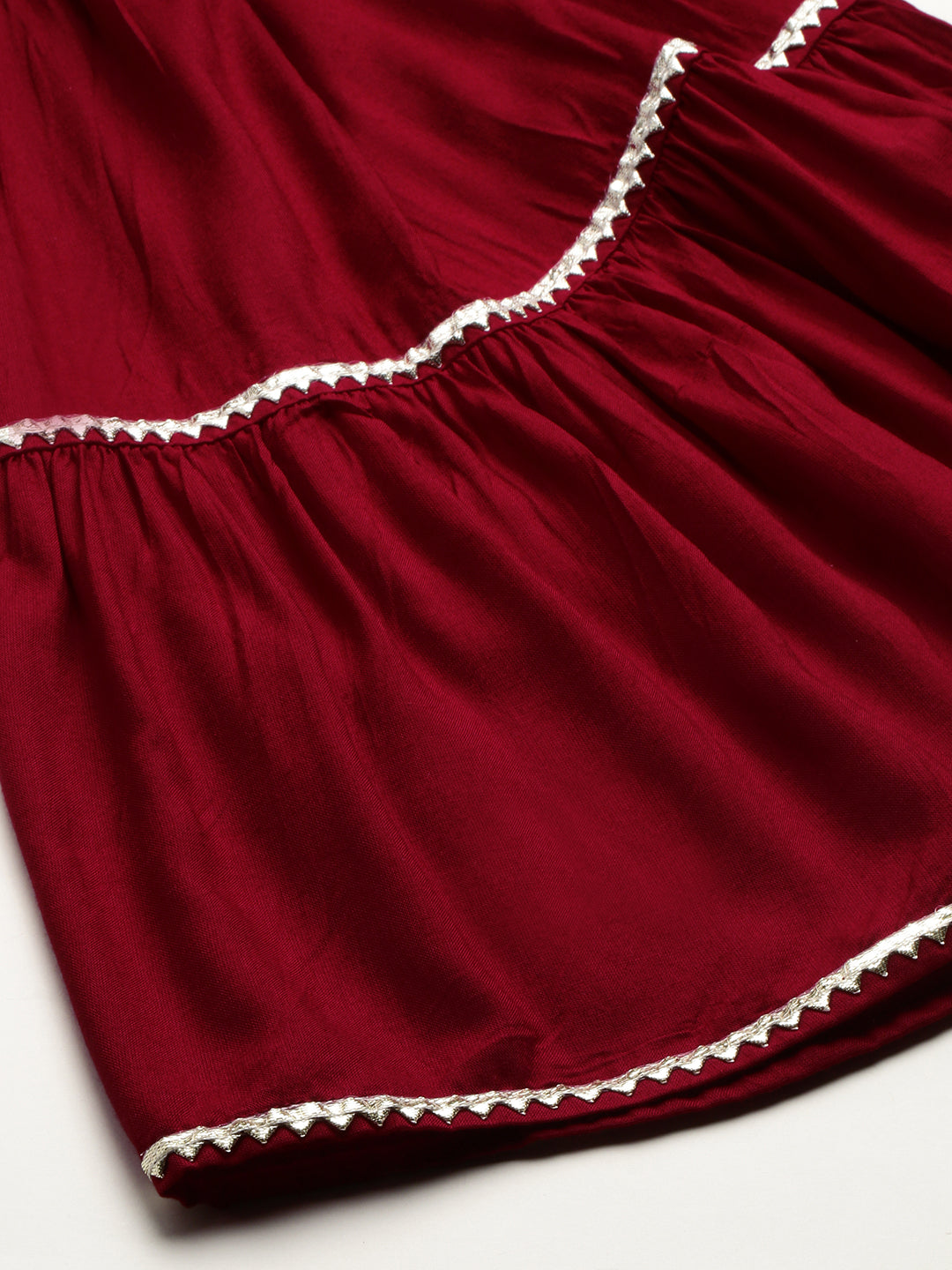 Sequin Embroidered Kurta and Sharara set - Deep Red