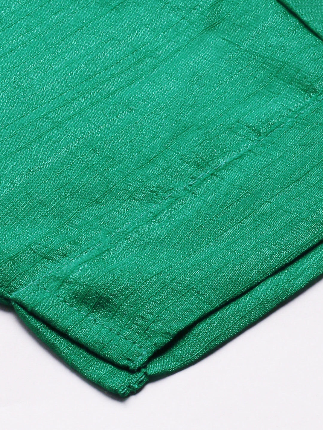 Floral Embroidered Kurta with Solid Pant with Bandhani Dupatta - Green