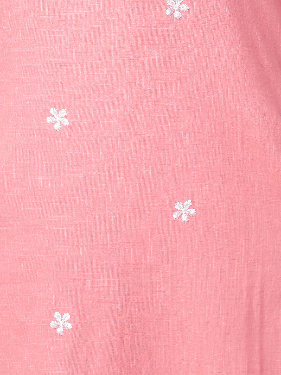 Floral Embroidered Straight Kurta - Peach