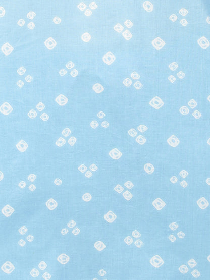 Sequin Embroidered & Bandhej Kurta & Pant - Pastel Blue
