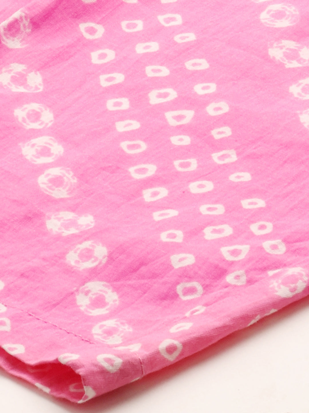 Sequin Embroidered & Bandhej Kurta & Pant - Pastel Pink
