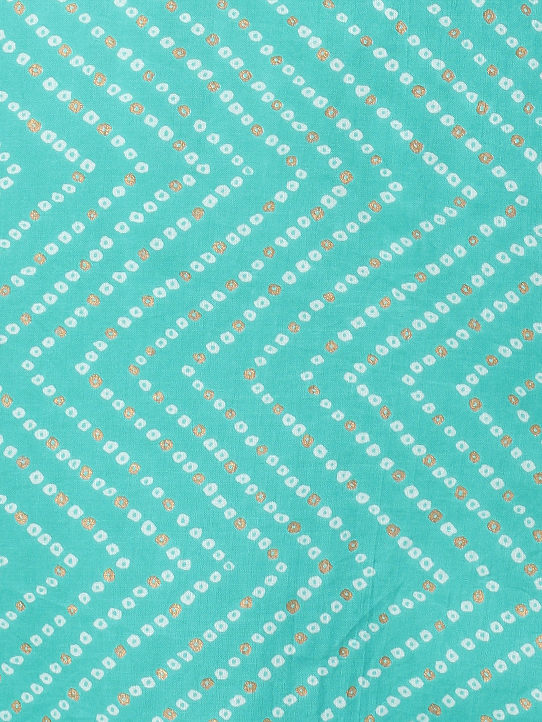 Bandhej Printed & Embroidered Kurta - Sea Green
