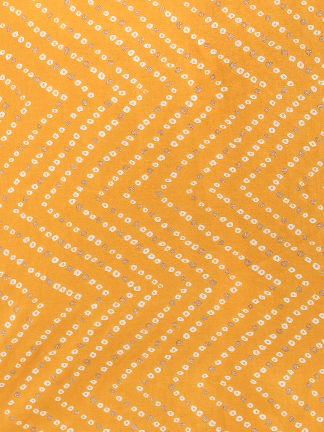 Bandhej Printed & Embroidered Kurta - Mustard