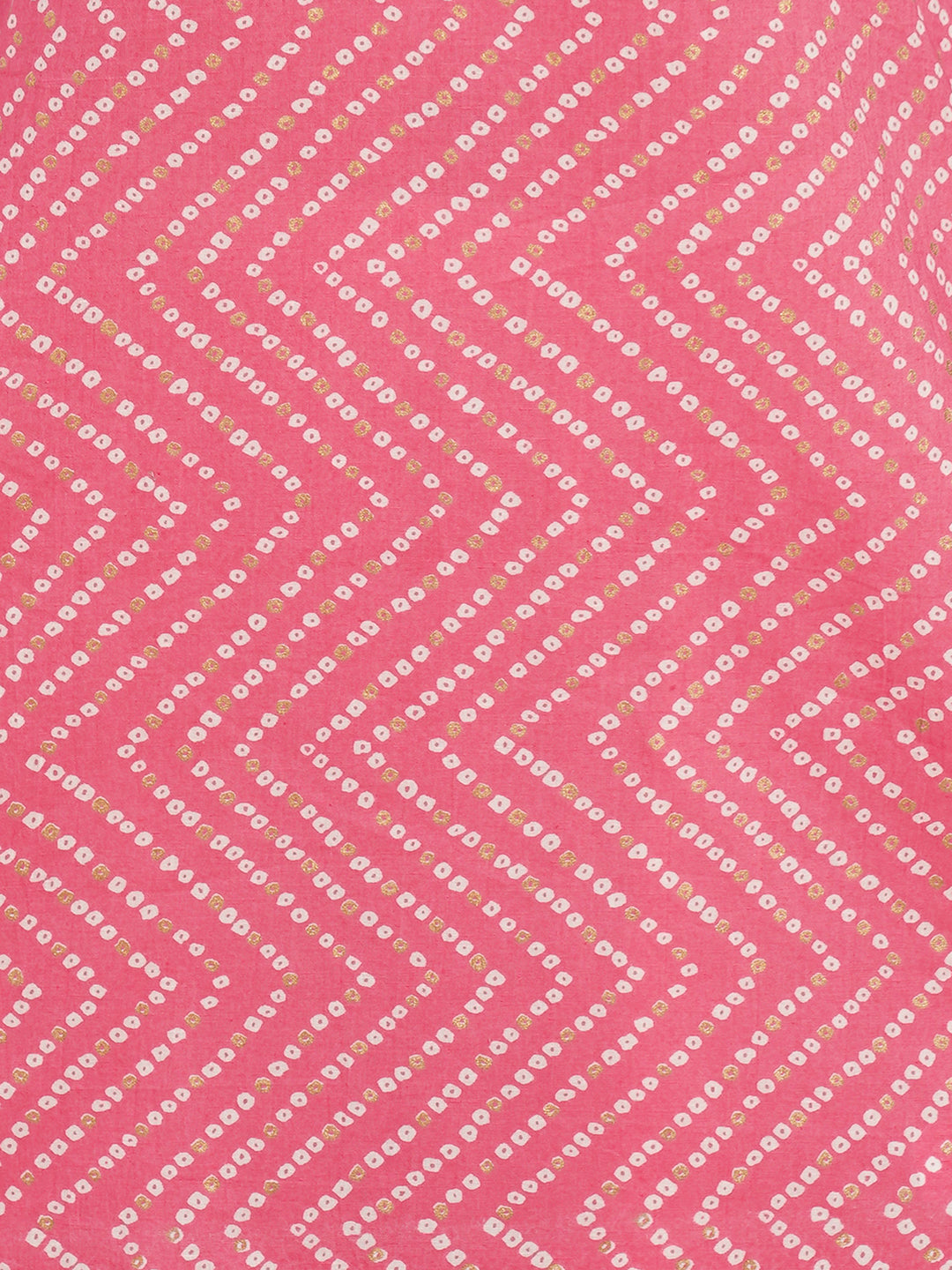 Bandhani Printed & Zari Embroidered Straight Fit Kurta - Pink