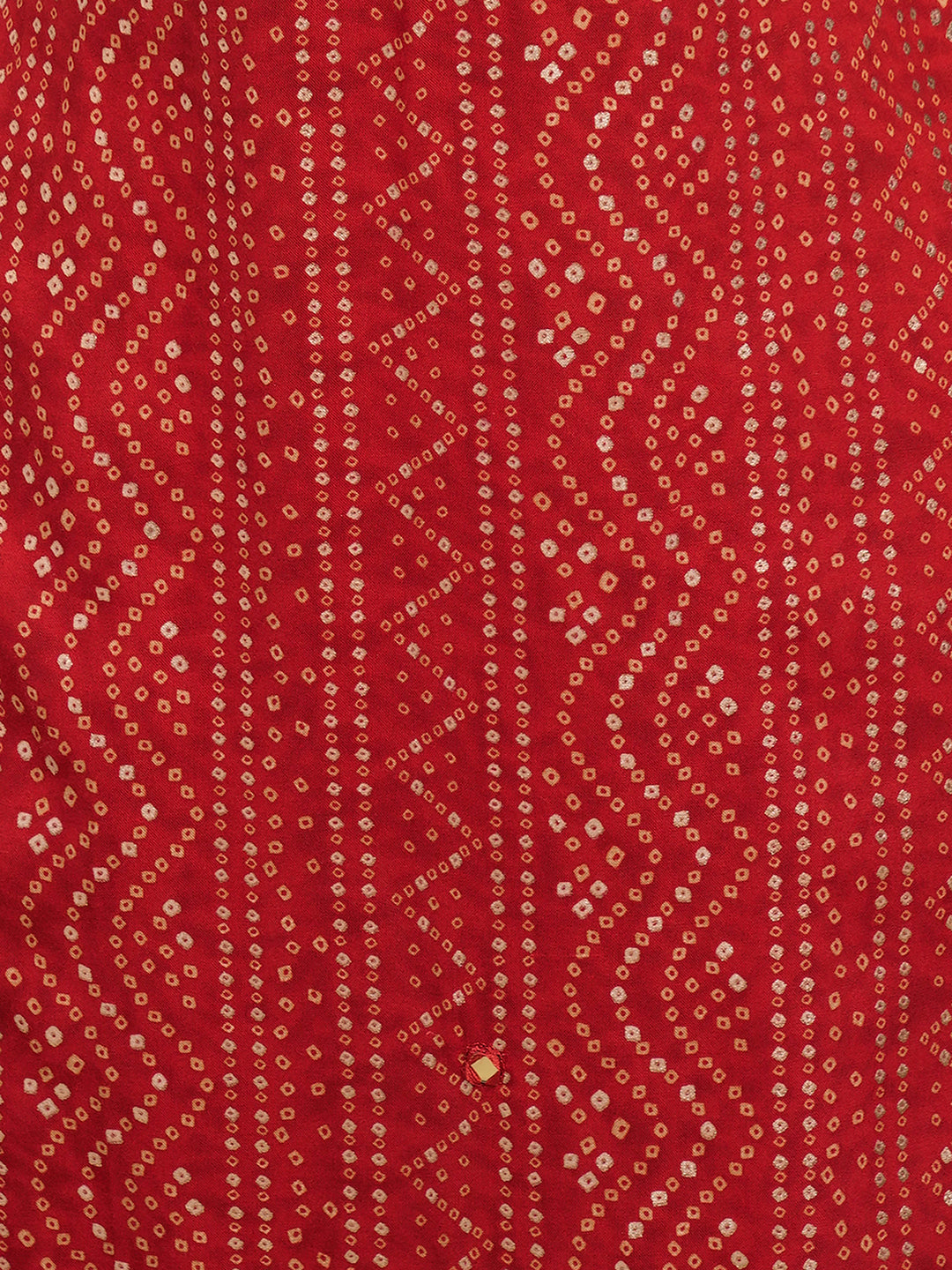 Bandhani Printed & Mirror Embroidered Straight Fit Kurta - Red