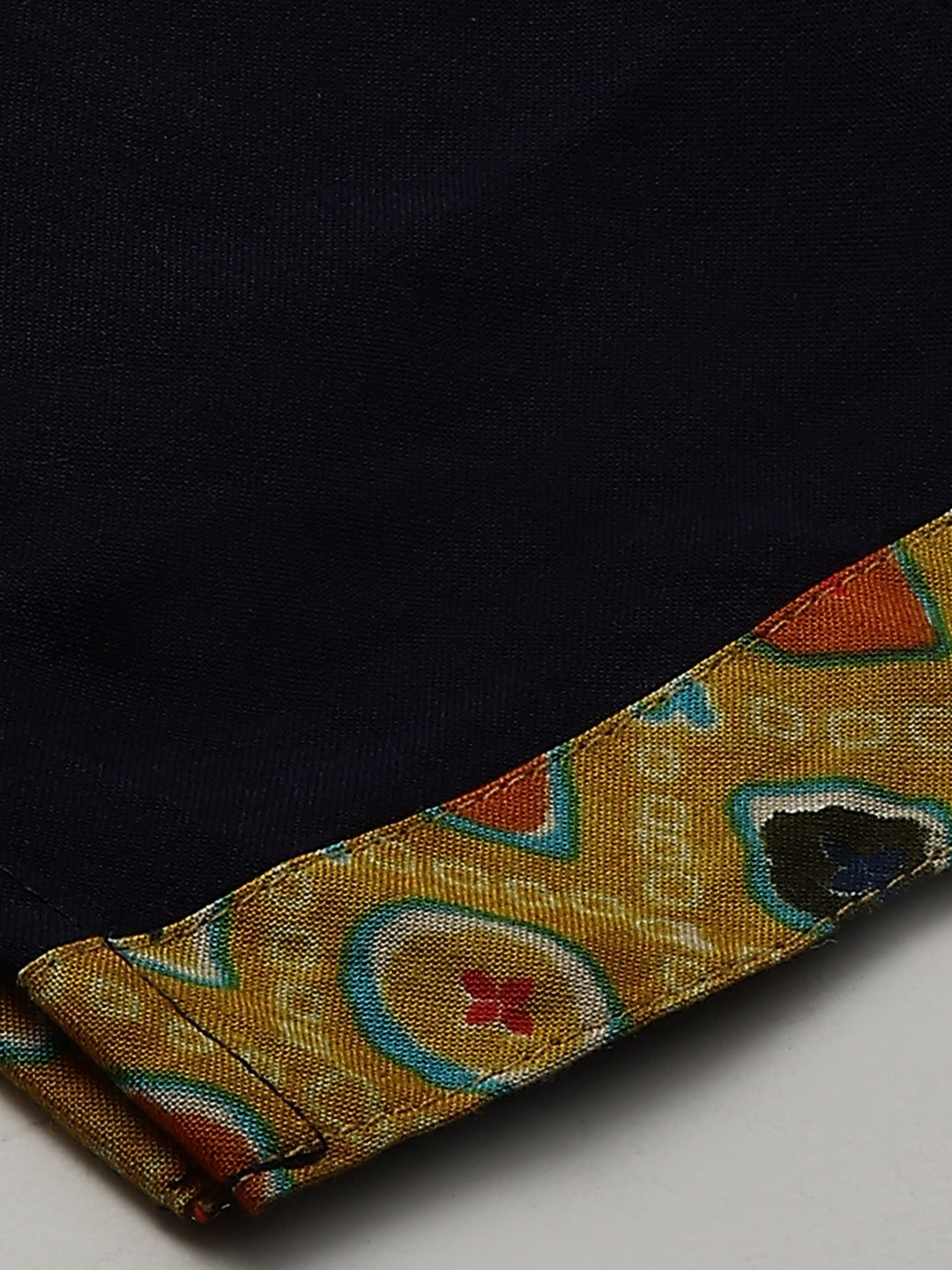 Zari Embroidered & Ethnic Printed Straight Kurta with Pants - Mustard