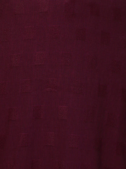 Floral Hand Embroidered Straight Kurta with Pants - Wine