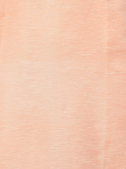 Ethnic Embroidered Straight Kurta with Dupatta - Peach
