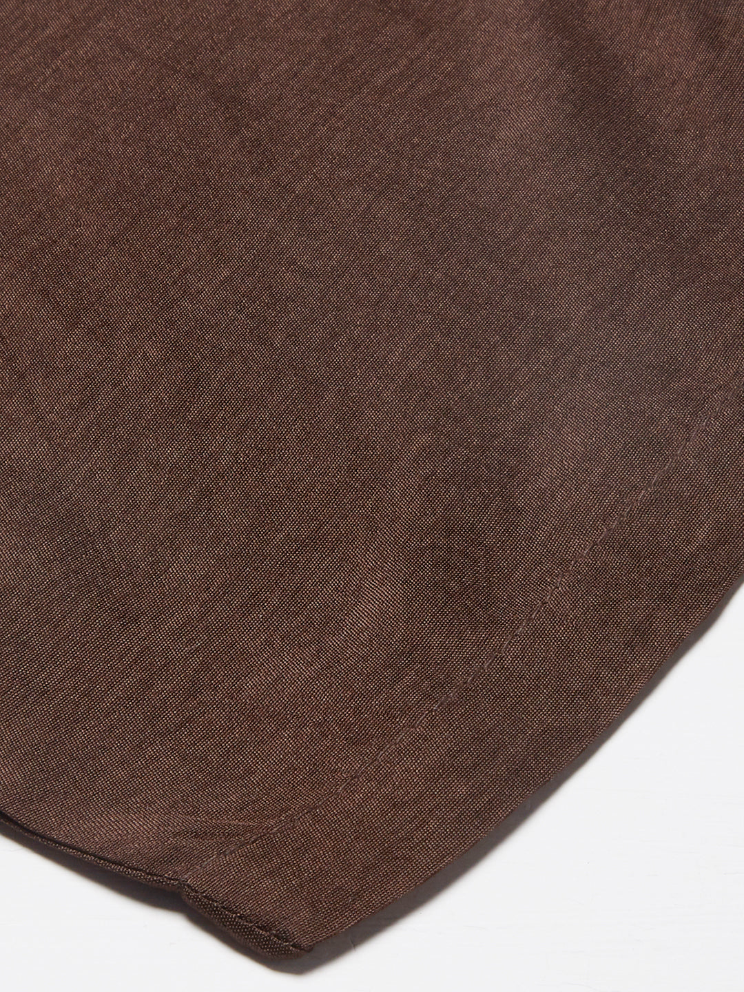 Ethnic Woven Straight Fit Kurta with Pants - Dark Brown