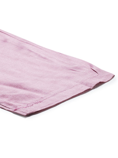 Ethnic Embroidered Kurta with Pants & Dupatta - Lilac Purple