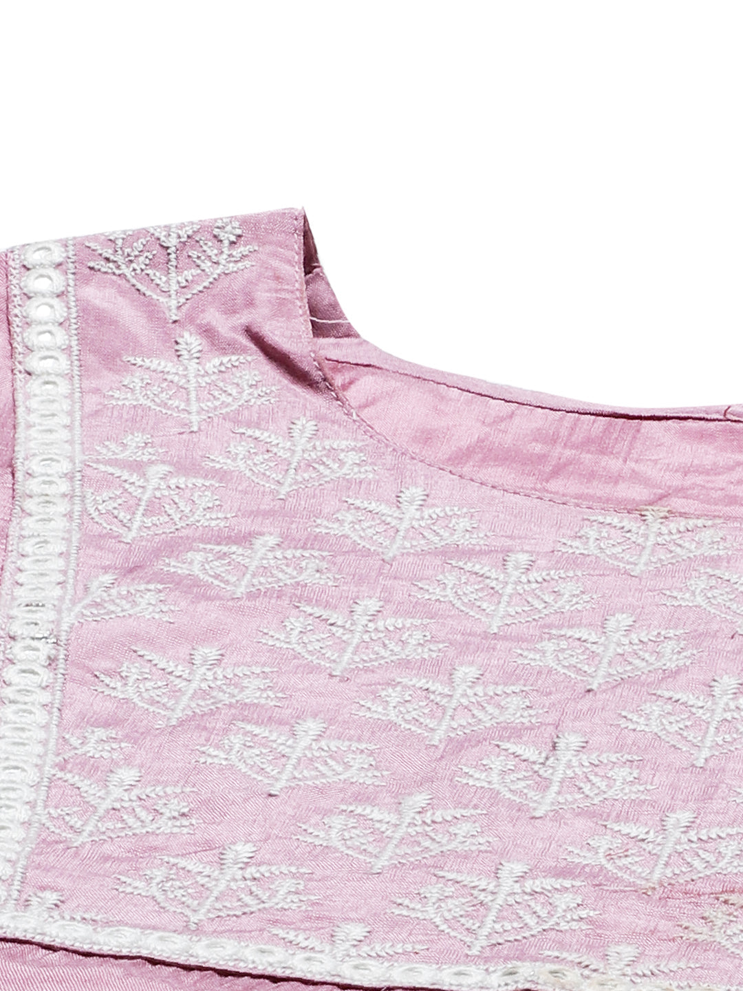 Ethnic Embroidered Kurta with Pants & Dupatta - Lilac Purple