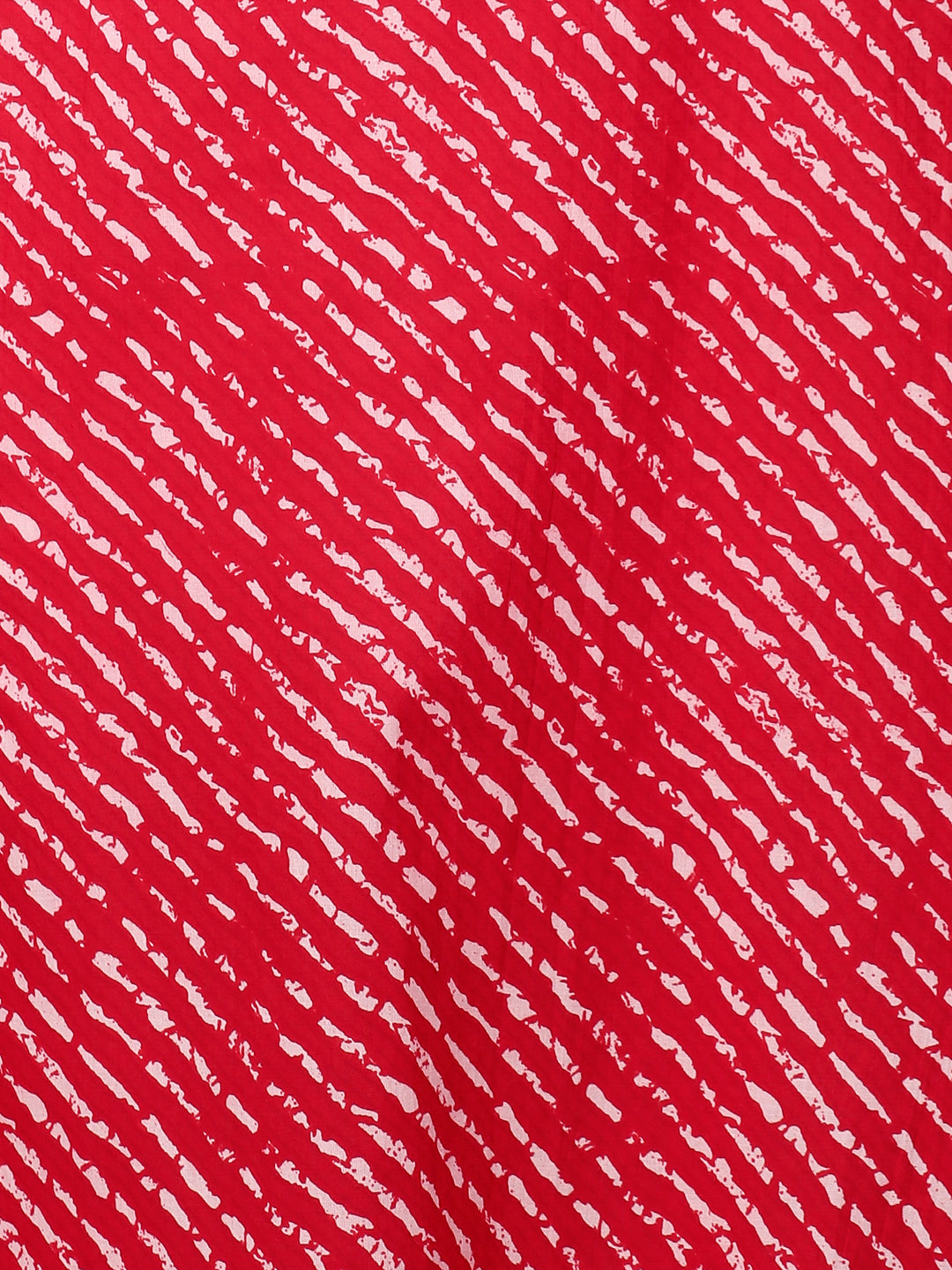 Leheriya Printed & Ethnic Embroidered Straight Fit Kurta - Red