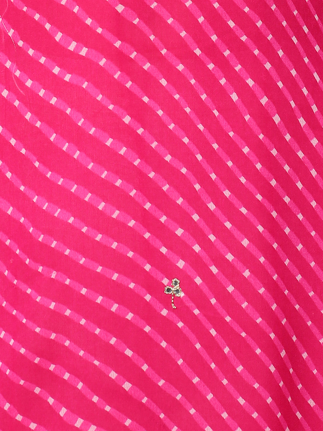Leheriya Printed & Embroidered Straight Fit Kurta - Hot Pink