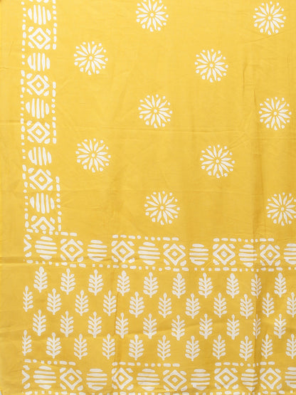 Ethnic Printed & Embroidered Straight Kurta with Pants & Dupatta - Mustard