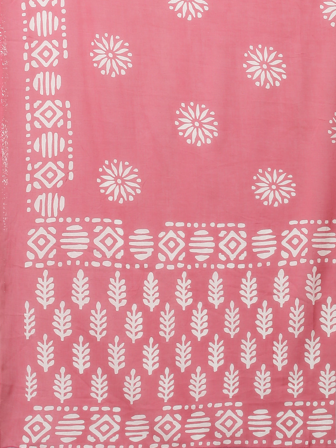 Ethnic Printed & Embroidered Straight Kurta with Pants & Dupatta - Pink