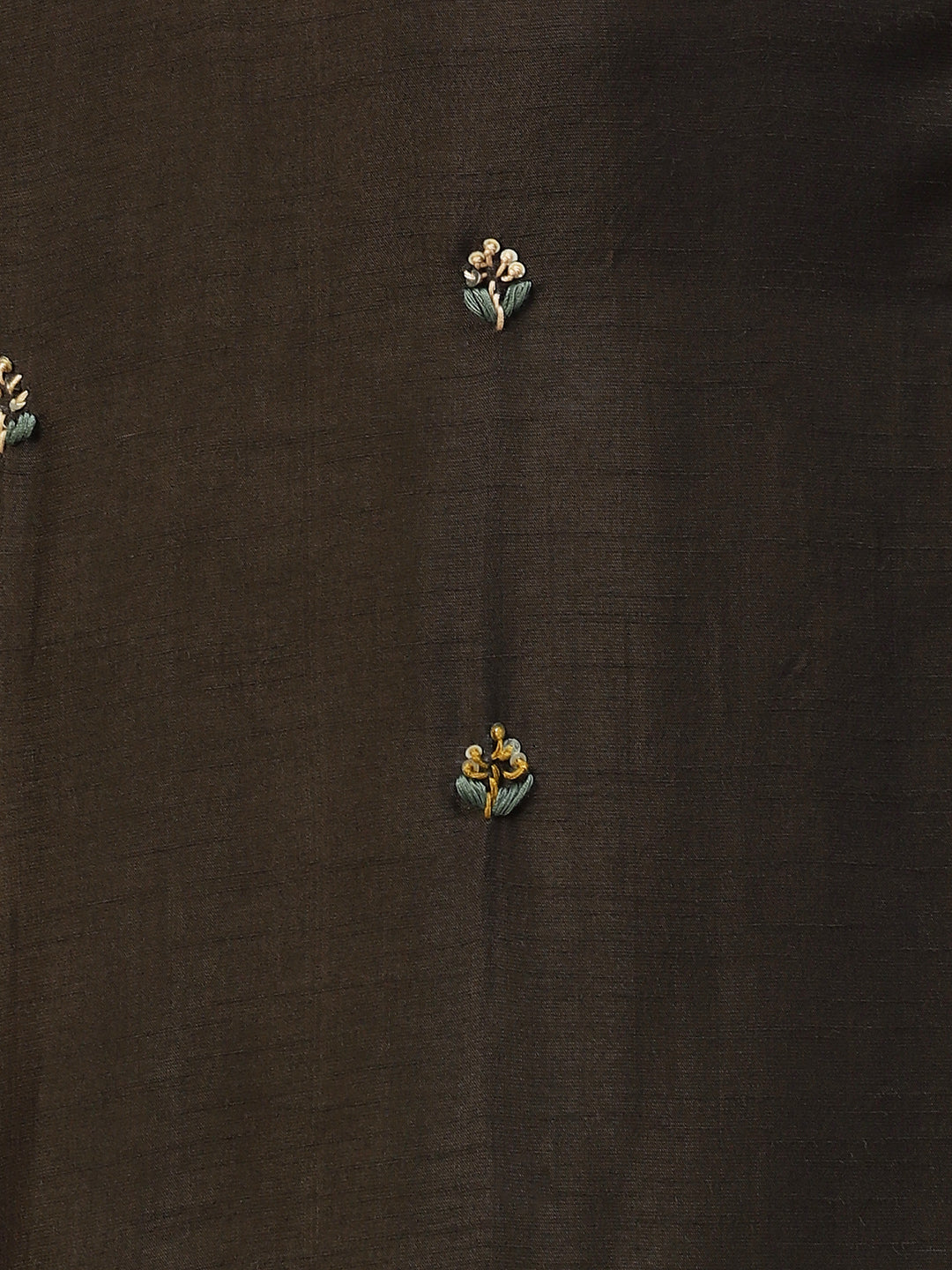 Floral Hand Embroidered Straight Kurta with Pants & Dupatta - Dark Green