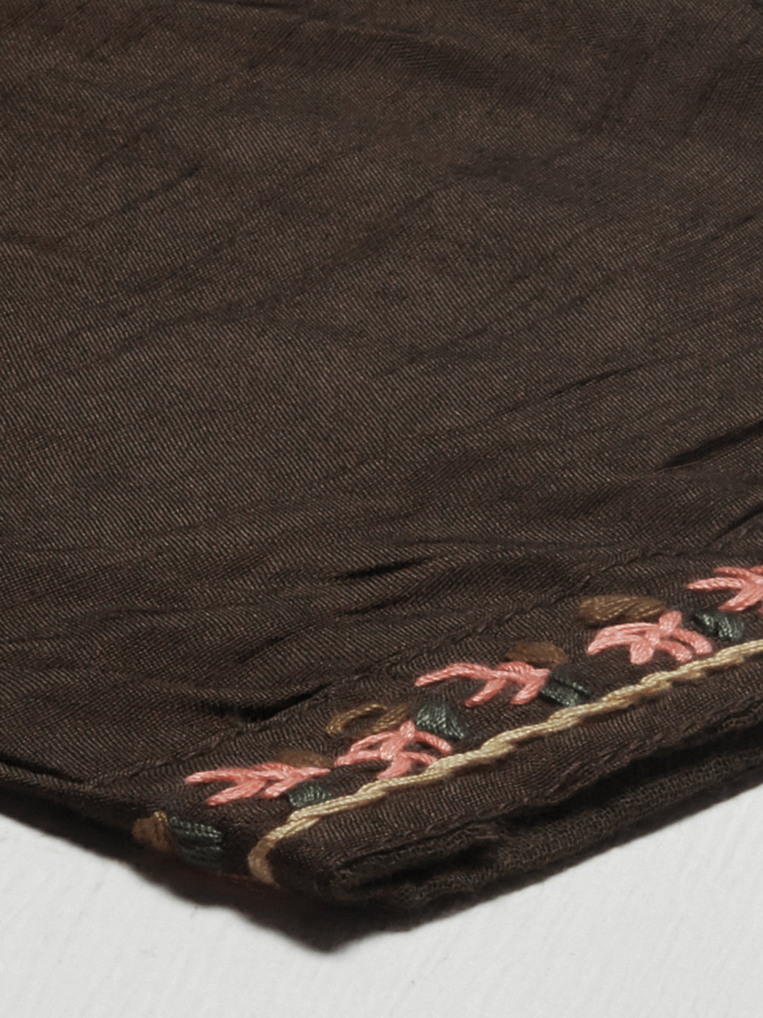 Floral Hand Embroidered Straight Kurta with Pants & Dupatta - Dark Green