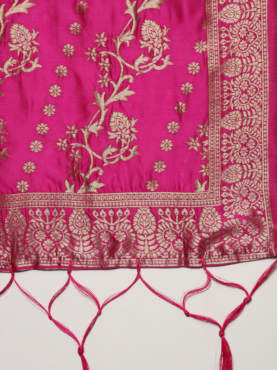 Ethnic Hand Embroidered Straight Kurta with Pants & Dupatta - Yellow