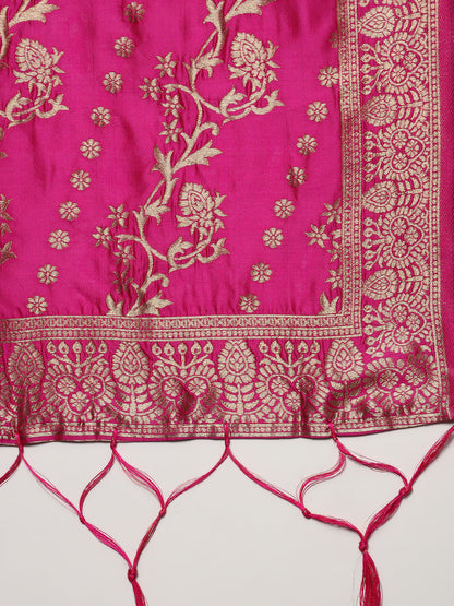 Ethnic Hand Embroidered Straight Kurta with Pants & Dupatta - Yellow