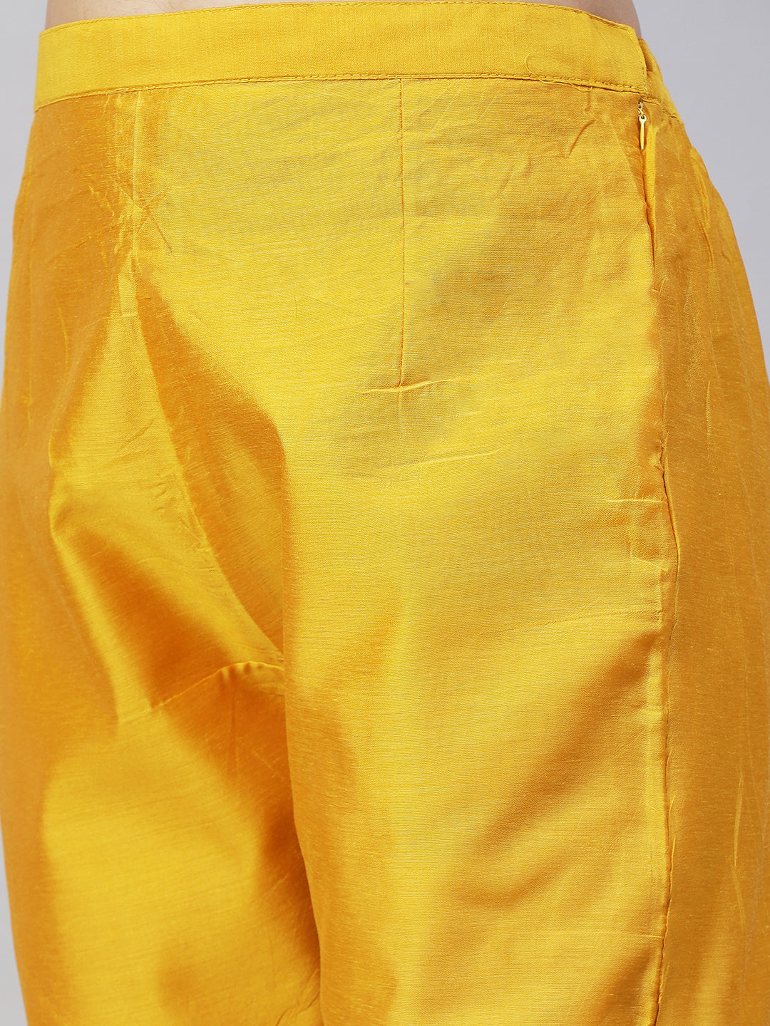 Floral Hand Embroidered Kurta with Pants & Dupatta - Yellow