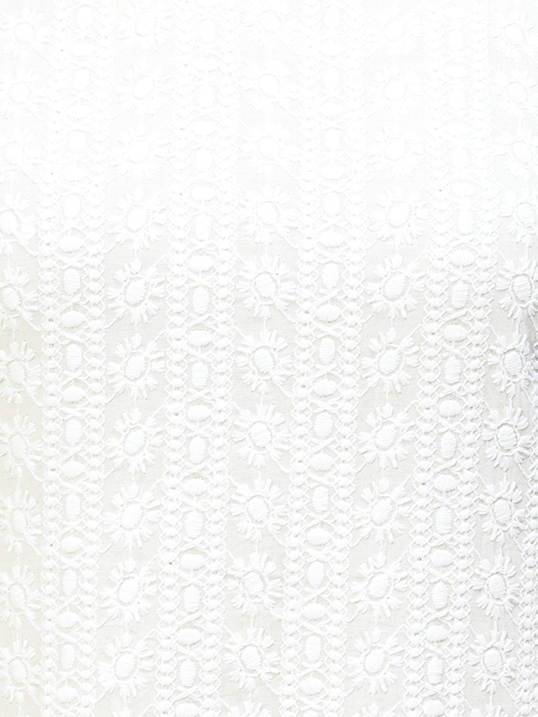 Ethnic Chikankari Embroidered Straight Kurta with Pants & Dupatta - Off White