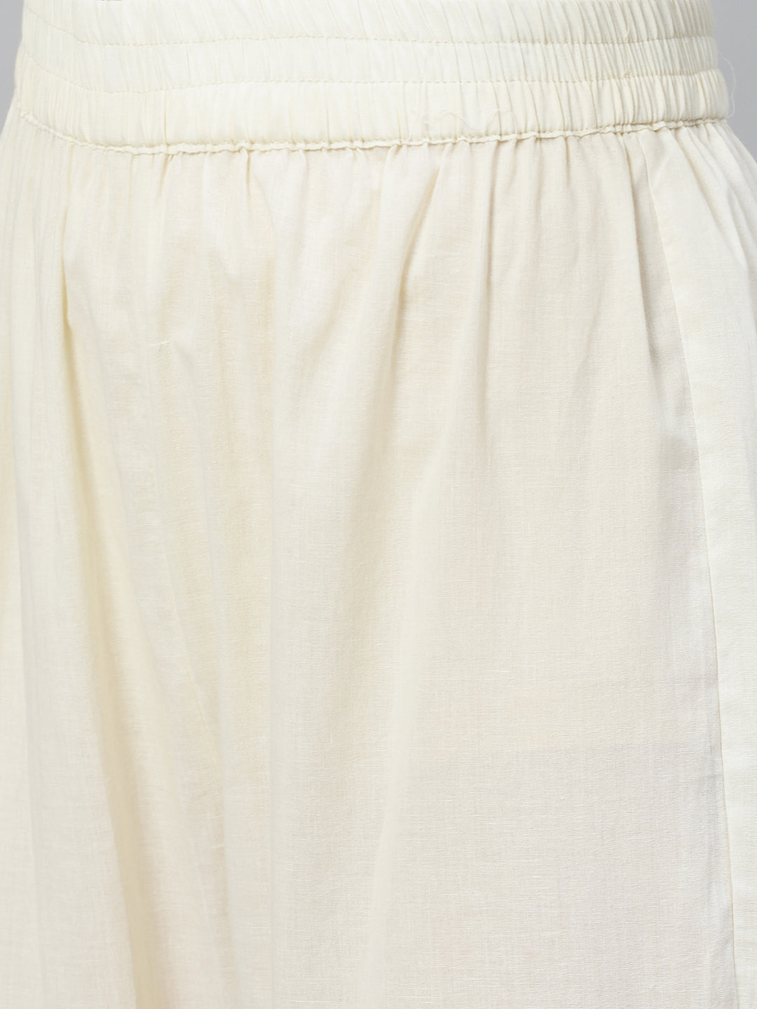 Ethnic Woven Anarkali Kurta with Pants & Dupatta - Off White