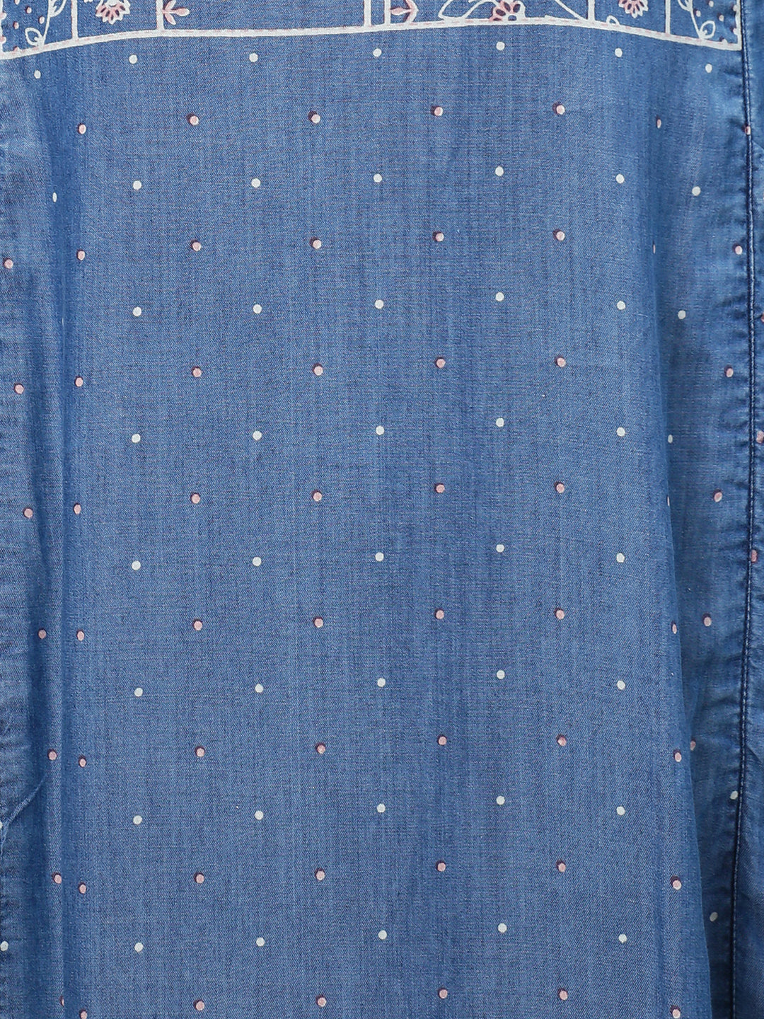 Floral Printed A-Line Midi Dress - Blue
