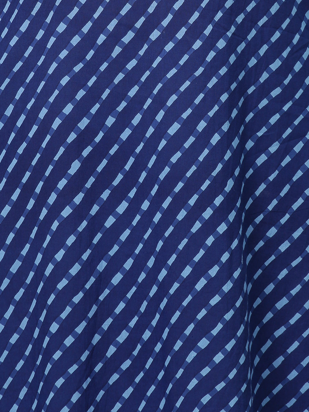 Leheriya Printed & Sequin Embroidered Straight Fit Kurta - Dark Blue